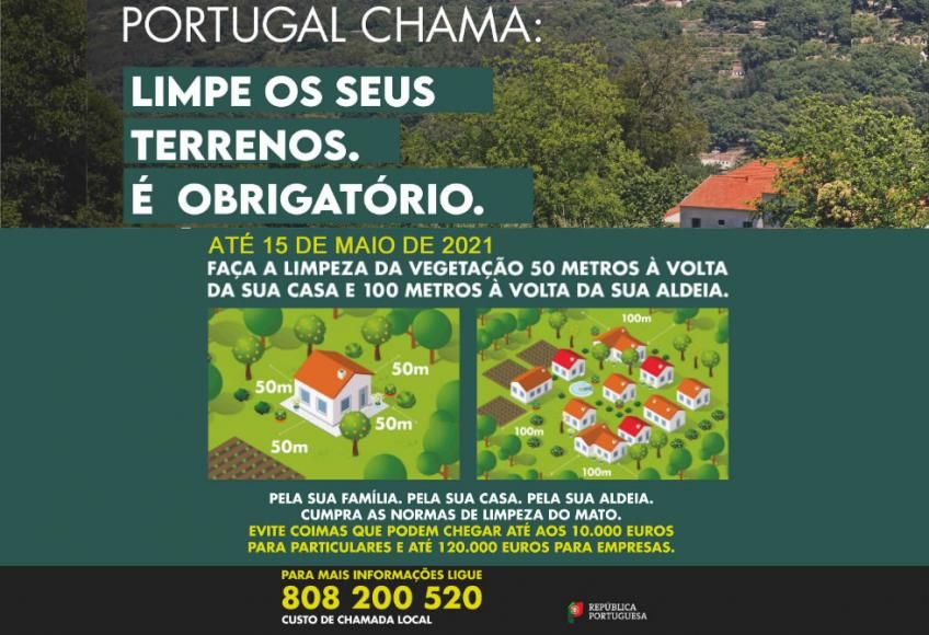 Limpeza de terrenos obrigatória até 15 de Maio de 2021