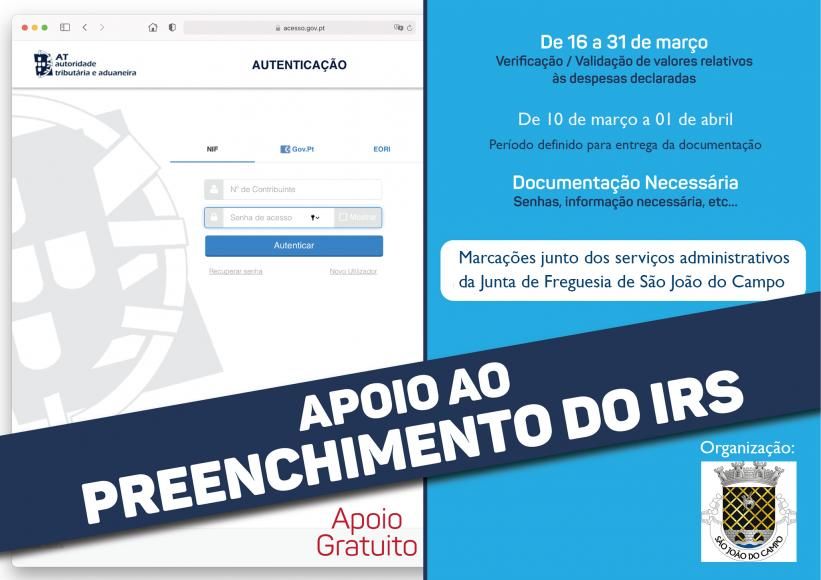 APOIO NO PREENCHIMENTO DO IRS