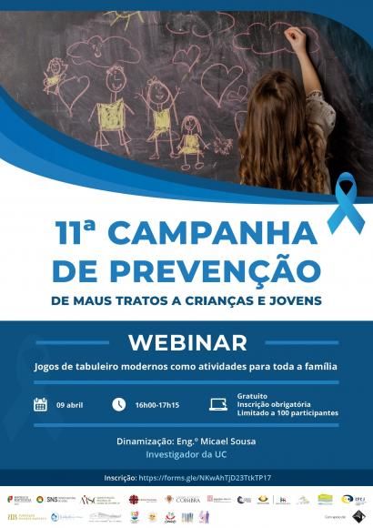 Prevenção de Maus Tratos a Crianças e Jovens em Webinar