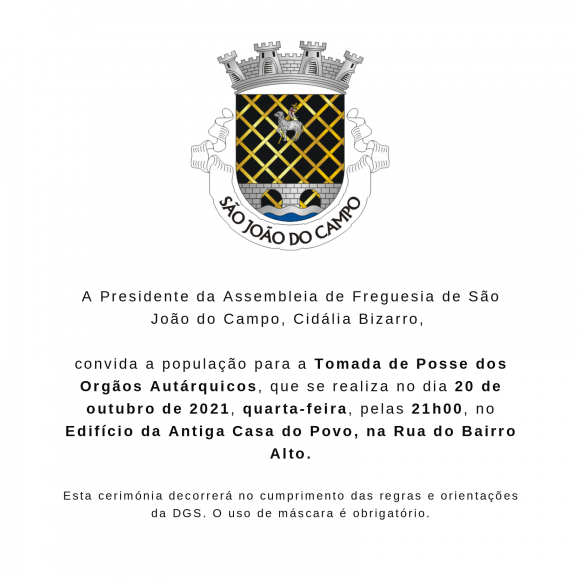 CONVITE À POPULAÇÃO - TOMADA DE POSSE