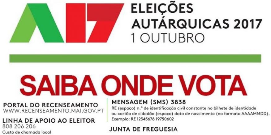 Eleição dos Órgãos das Autarquias Locais 2017 - Onde se vota?