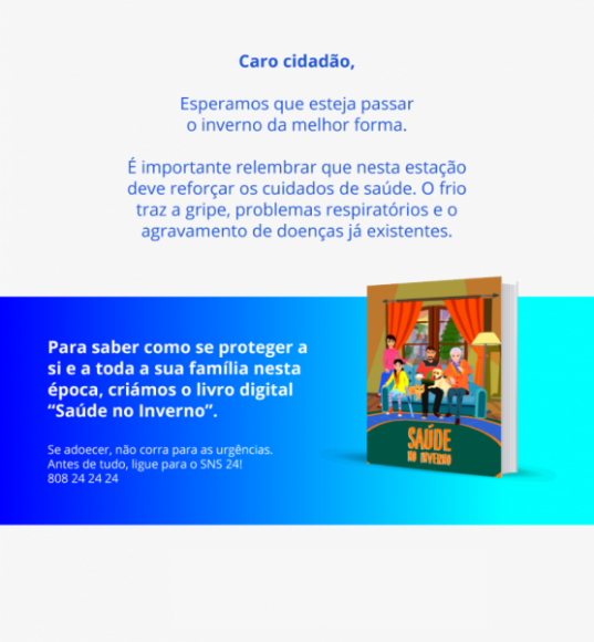 Serviço Nacional de Saúde Lança Livro Digital “Saúde no Inverno"