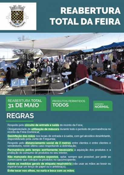 Feira Dominical reabre no próximo dia 31 de maio